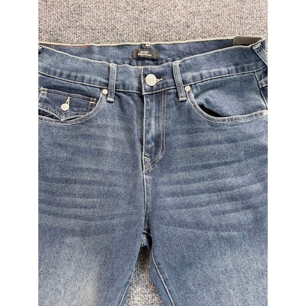 True Religion Ricky Relaxed Straight  30x34 Jeans Dark Woodland Wash NWT 700645 - Picture 11 of 16